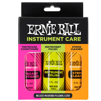 Ernie Ball Guitar Accessories Ernie Ball 3-Pack Instrument Care with Microfiber Polish Cloth