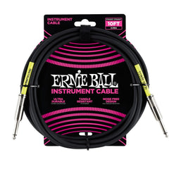 Ernie Ball Guitar Cables 10 Feet Ernie Ball Ultradurable Straight-Straight Instrument Cable - Black