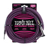 Ernie Ball Guitar Cables Black and Purple Ernie Ball 25 Ft Braided Straight-Angle Instrument Cable