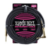 Ernie Ball Guitar Cables Black Ernie Ball 25 Ft Braided Straight-Angle Instrument Cable