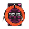 Ernie Ball Guitar Cables Neon Orange Ernie Ball 25 Ft Braided Straight-Angle Instrument Cable