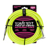 Ernie Ball Guitar Cables Neon Yellow Ernie Ball 25 Ft Braided Straight-Angle Instrument Cable