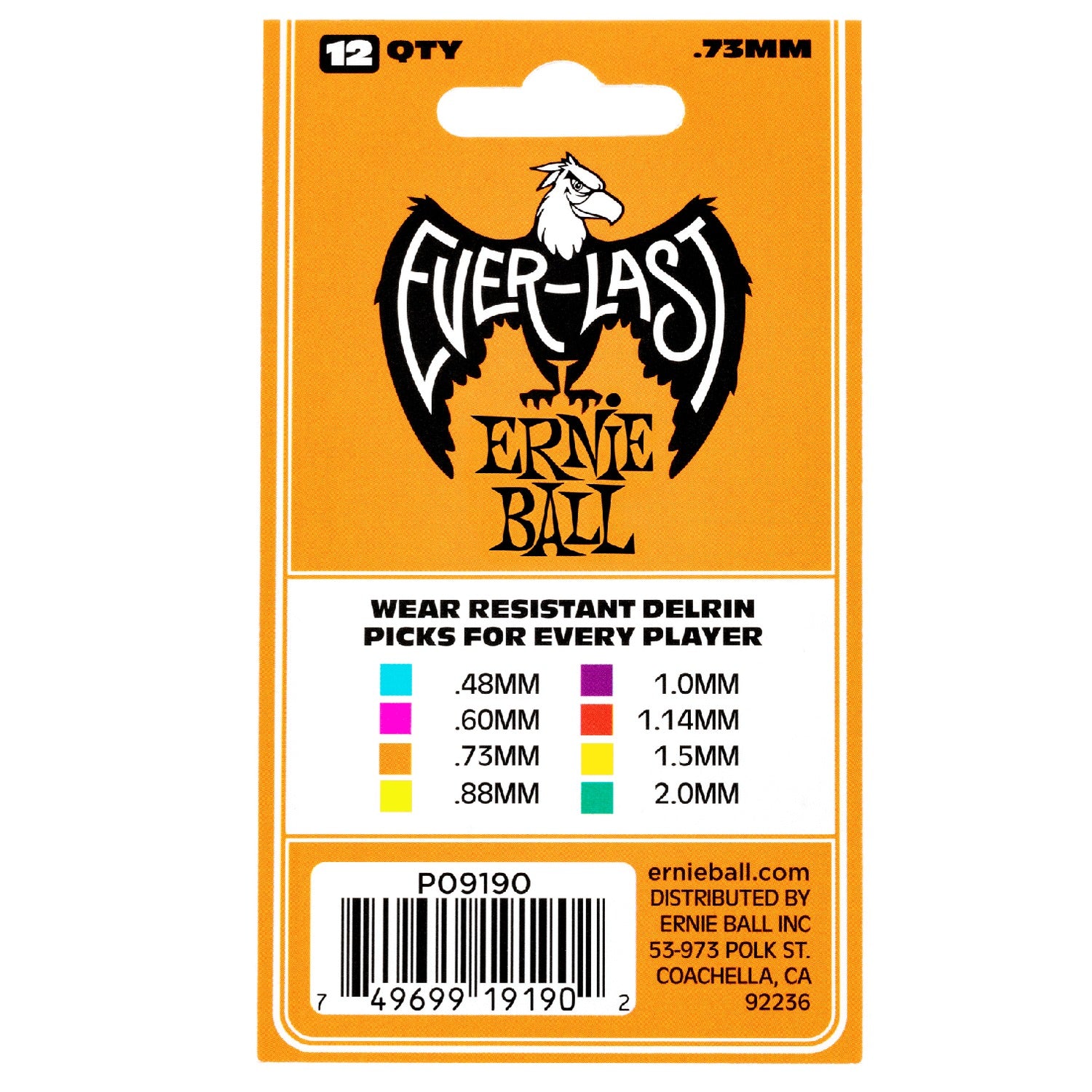 Ernie Ball Guitar Picks Ernie Ball Everlast Guitar Picks - Pack of 12 #size_0.73mm
