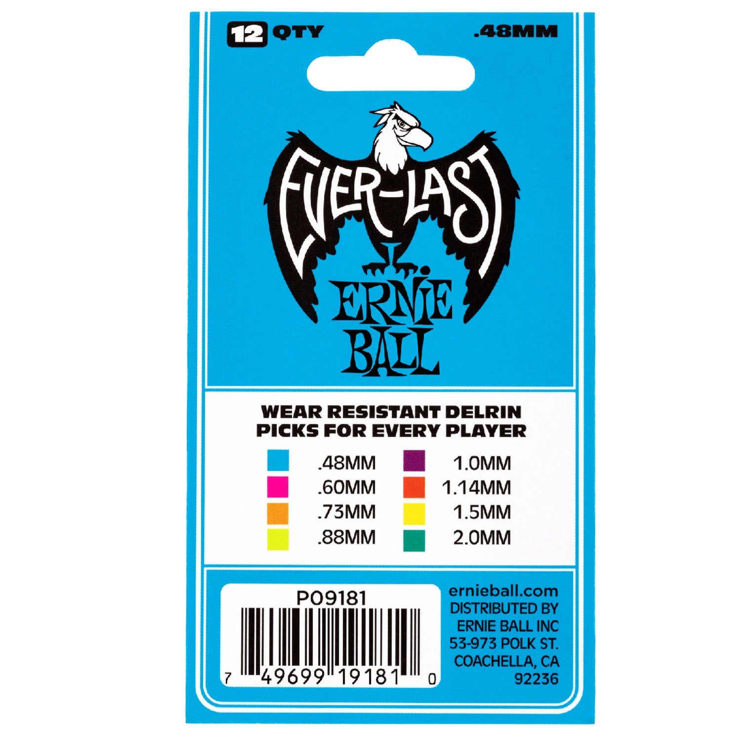 Ernie Ball Guitar Picks Ernie Ball Everlast Guitar Picks - Pack of 12 #size_0.48mm