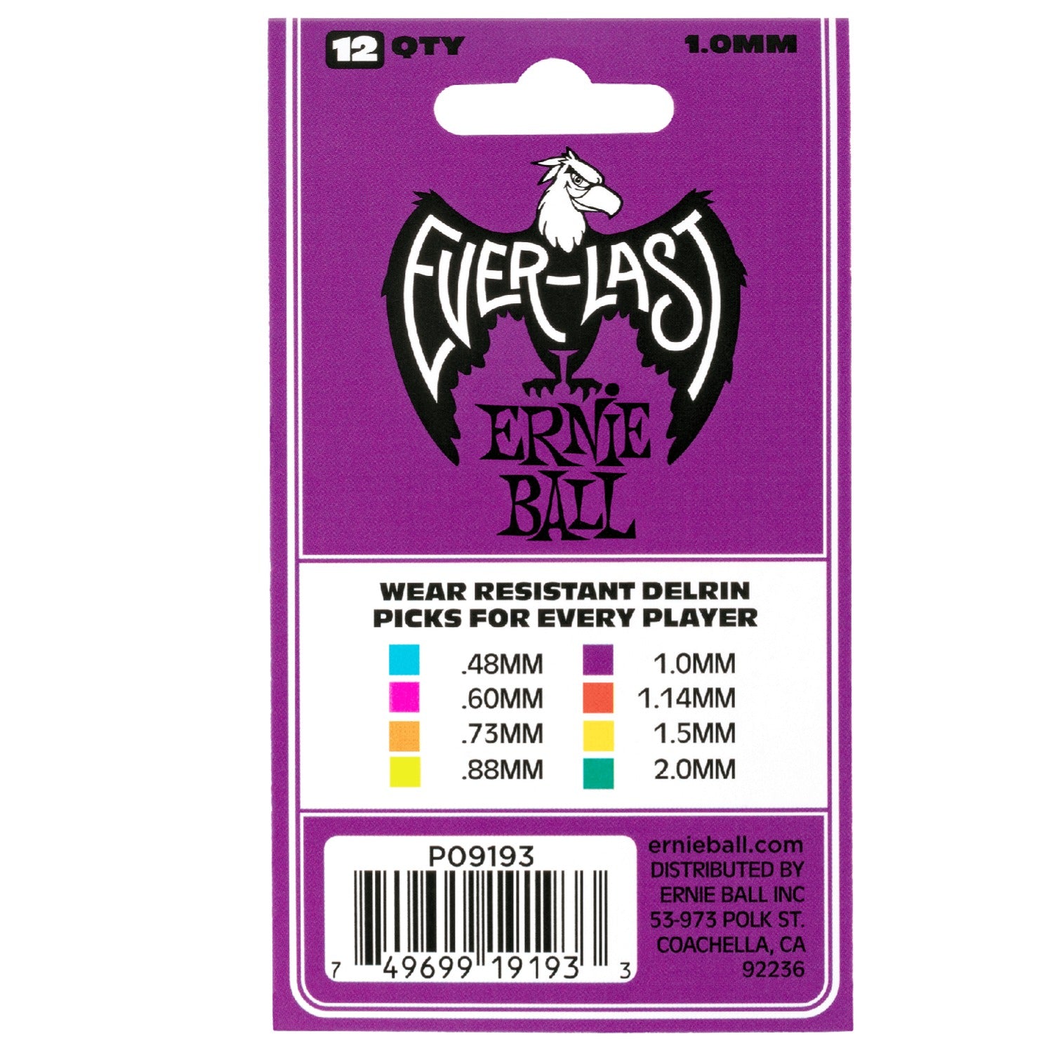 Ernie Ball Guitar Picks Ernie Ball Everlast Guitar Picks - Pack of 12 #size_1.0mm