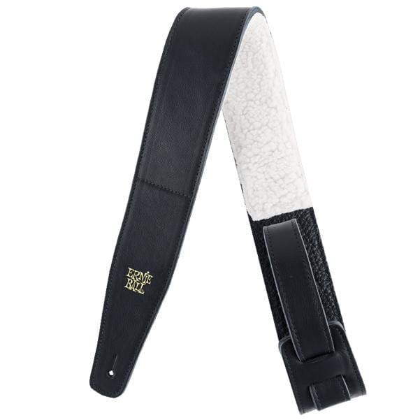 Ernie Ball Guitar Straps Ernie Ball 2.5-Inch Adjustable Guitar Strap Italian Leather with Fur Padding