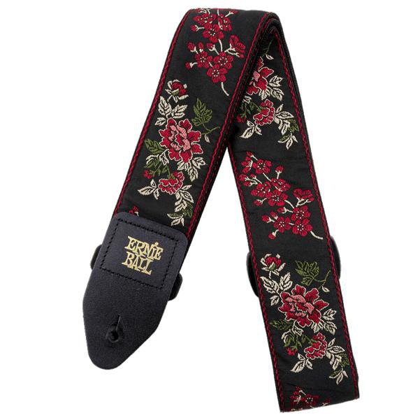 ernie ball guitar straps ernie ball 4142 red rose jacquard guitar strap