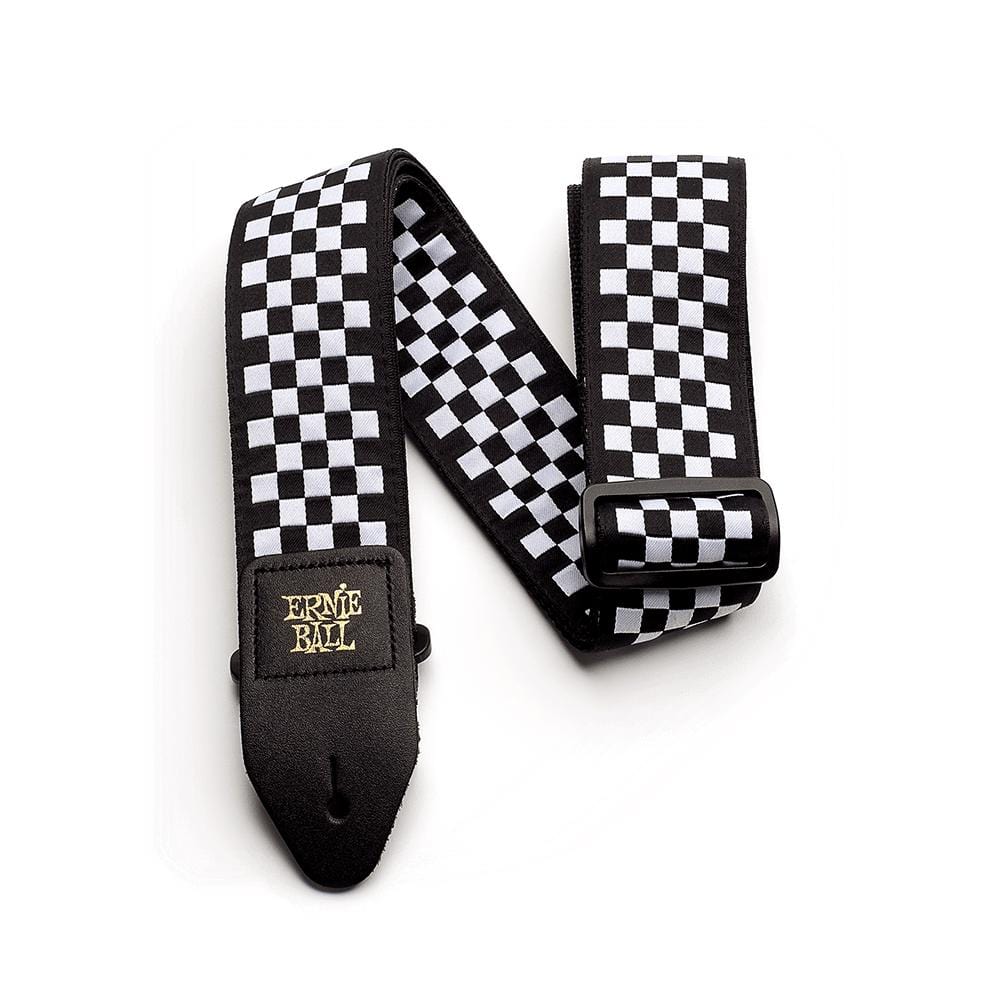 ernie ball guitar straps ernie ball 4149 black and white checkered jacquard guitar strap