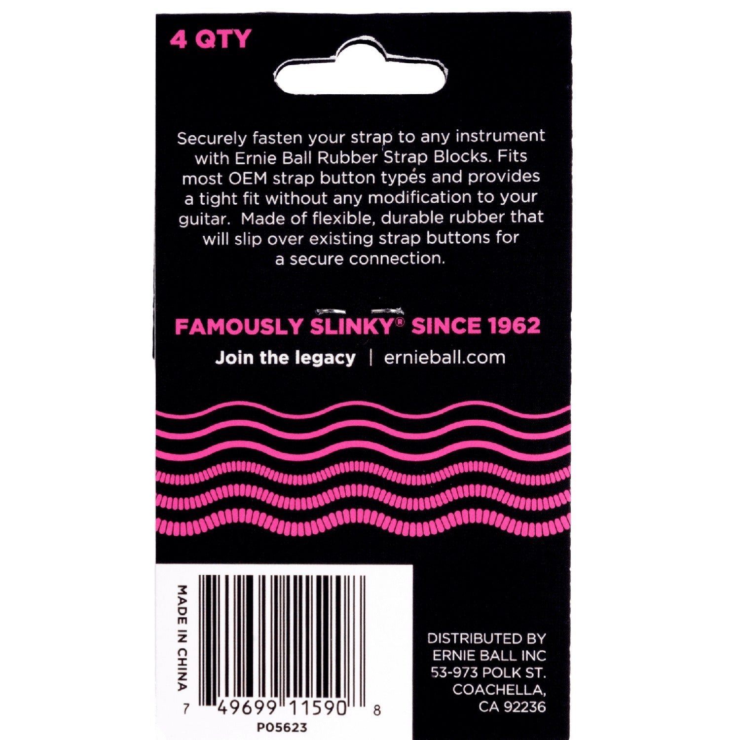 Ernie Ball Guitar Straps Ernie Ball Strap Blocks - 4 Pack #color_pink