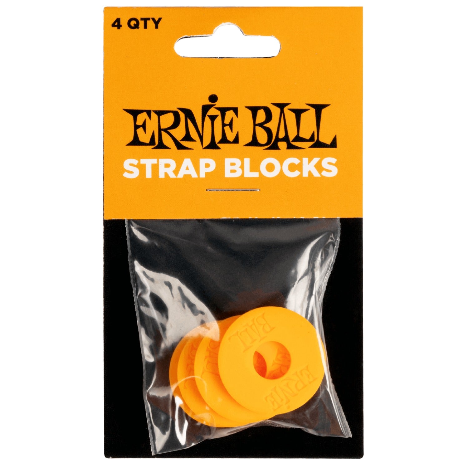 Ernie Ball Guitar Straps Orange Safe Ernie Ball Strap Blocks - 4 Pack #color_orange-safe