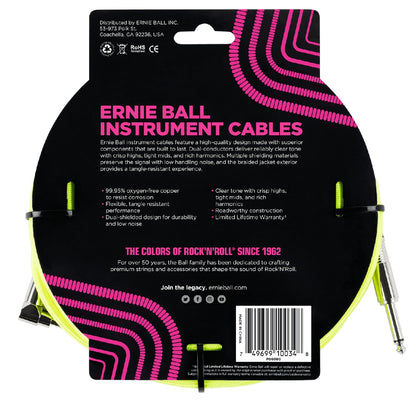 Ernie Ball Instrument Cables Ernie Ball 10' Braided Straight Angle Instrument Cable 