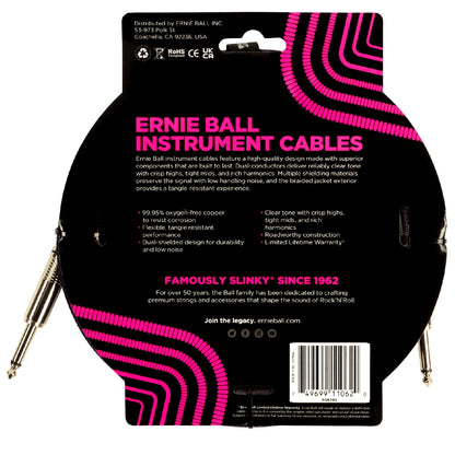 Ernie Ball Instrument Cables Ernie Ball 6393 10ft Braided Straight Instrument Cable - Purple Black