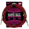 Ernie Ball Instrument Cables Ernie Ball 6394 10ft Braided Straight Instrument Cable - Red Black