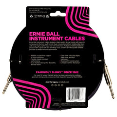 Ernie Ball Instrument Cables Ernie Ball 6397 25ft Braided Straight Instrument Cable - Purple Black