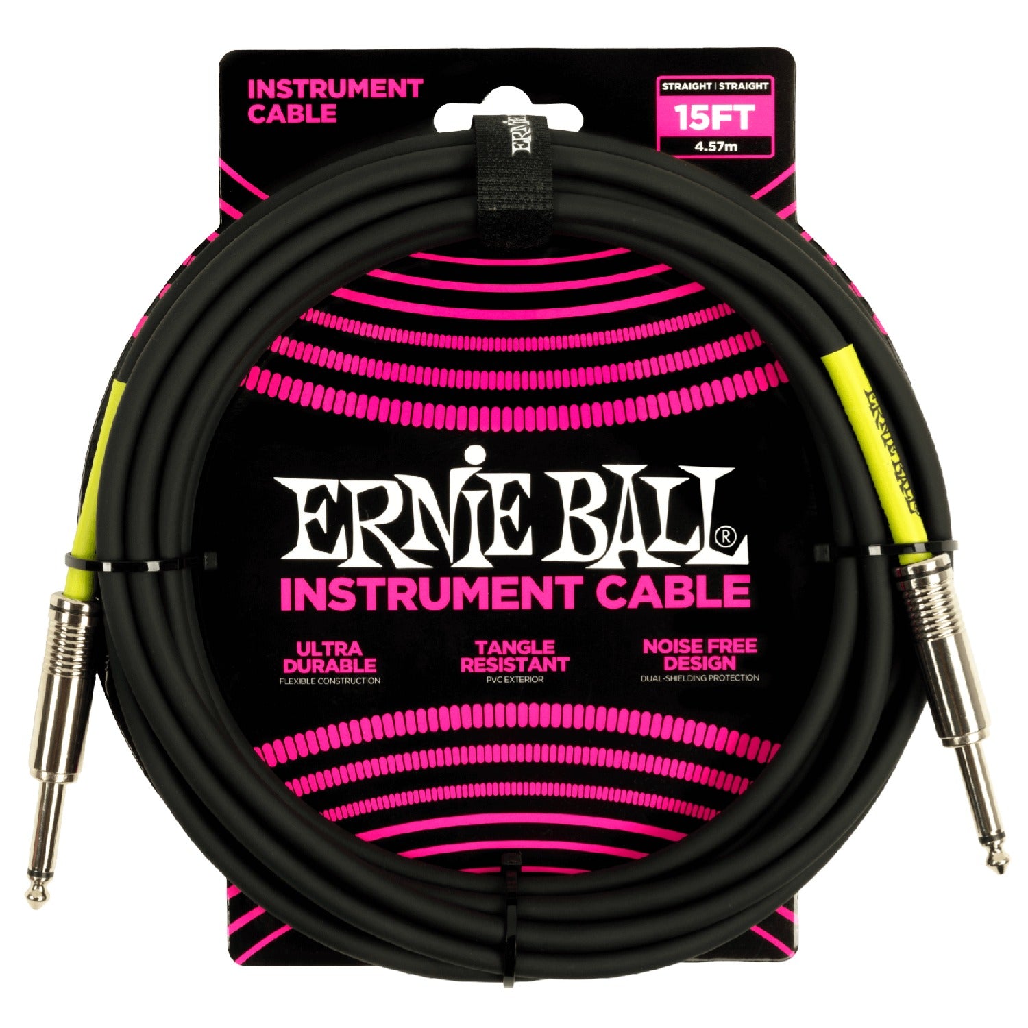 Ernie Ball Instrument Cables Ernie Ball 6399 15ft PVC Straight Instrument Cable - Black