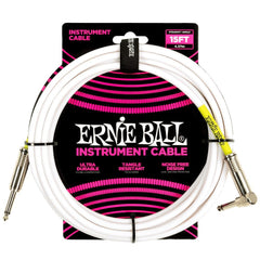 Ernie Ball Instrument Cables Ernie Ball 6400 15ft PVC Straight Angle Instrument Cable - White