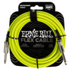 Ernie Ball Instrument Cables Green Ernie Ball 20ft Flex Straight Instrument Cable