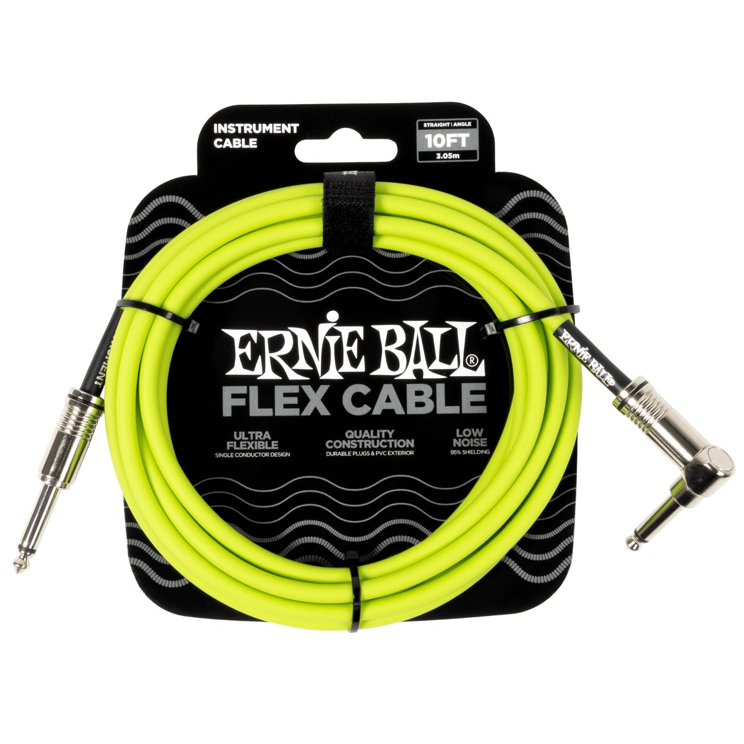Ernie Ball Instrument Cables Green Ernie Ball Flex 10ft Instrument Cable