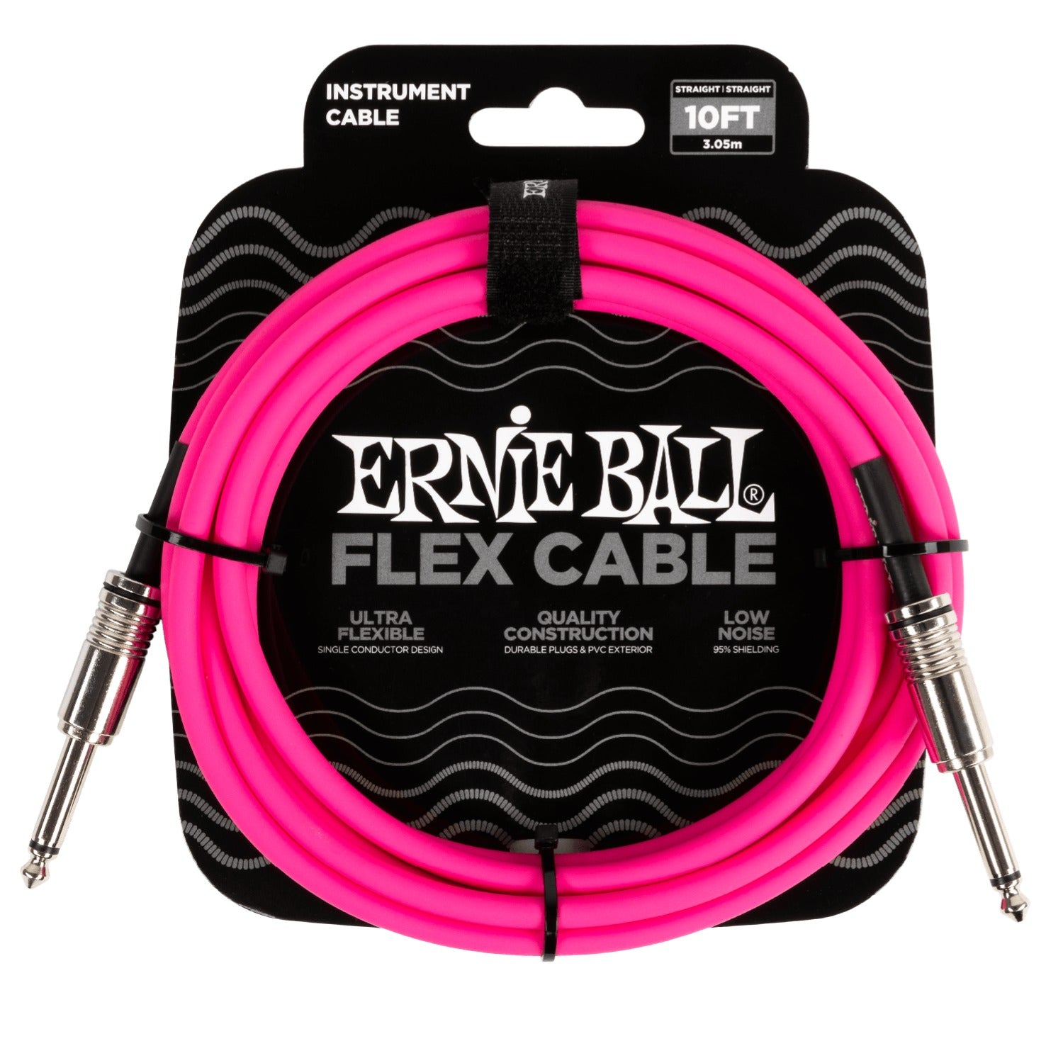 Ernie Ball Instrument Cables Pink Ernie Ball 10FT Flex 1/4" TS Male Straight to Same Instrument Cable