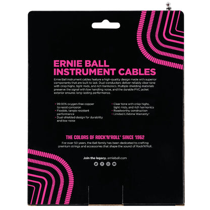Ernie Ball Instrument Cables White Ernie Ball 6045 30ft Straight-Angle Coiled Instrument Cable - White 