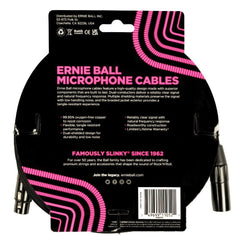 Ernie Ball Microphone Cables Ernie Ball 6391 15ft Braided Male Female XLR Microphone Cable - Black