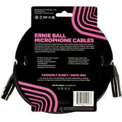 Ernie Ball Microphone Cables Ernie Ball 6392 20ft Braided Male Female XLR Microphone Cable - Black