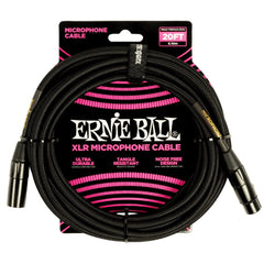 Ernie Ball Microphone Cables Ernie Ball 6392 20ft Braided Male Female XLR Microphone Cable - Black