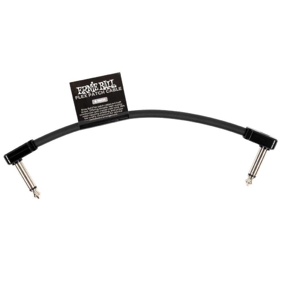 Ernie Ball Patch Cables Black / 6 Inch Ernie Ball Flex Patch Cable - Single #color_black,size_6-inch