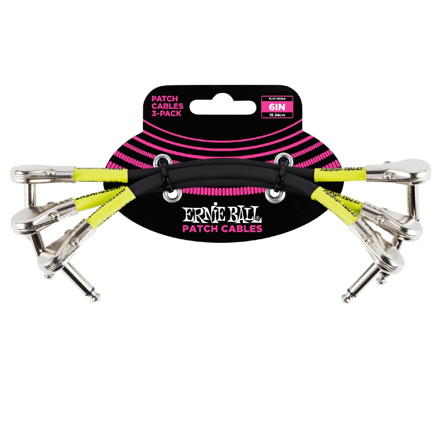 Ernie Ball Patch Cables Black Ernie Ball 6 Inch Right Angle Patch Cable - 3 Pack