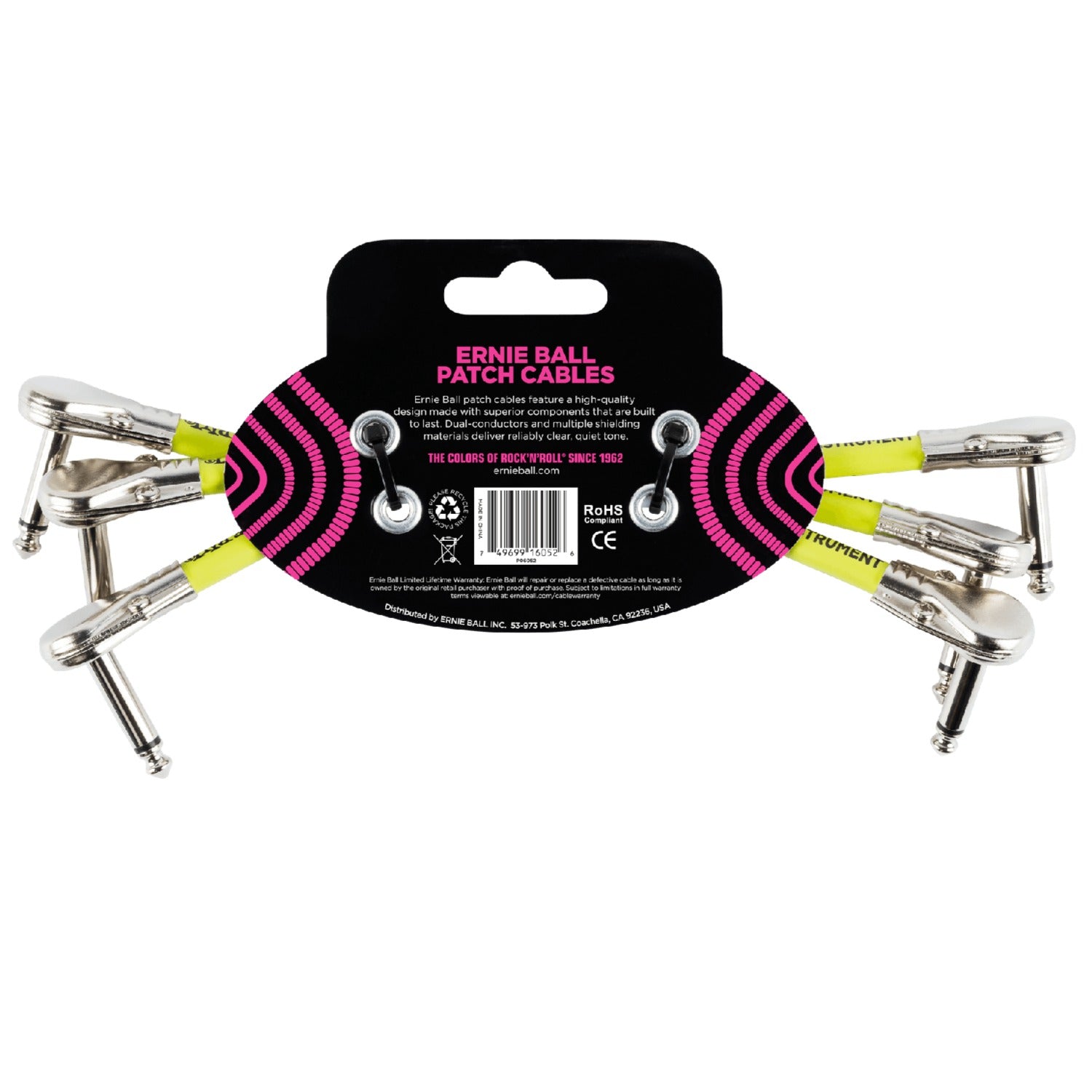 Ernie Ball Patch Cables Ernie Ball 6 Inch Right Angle Patch Cable - 3 Pack