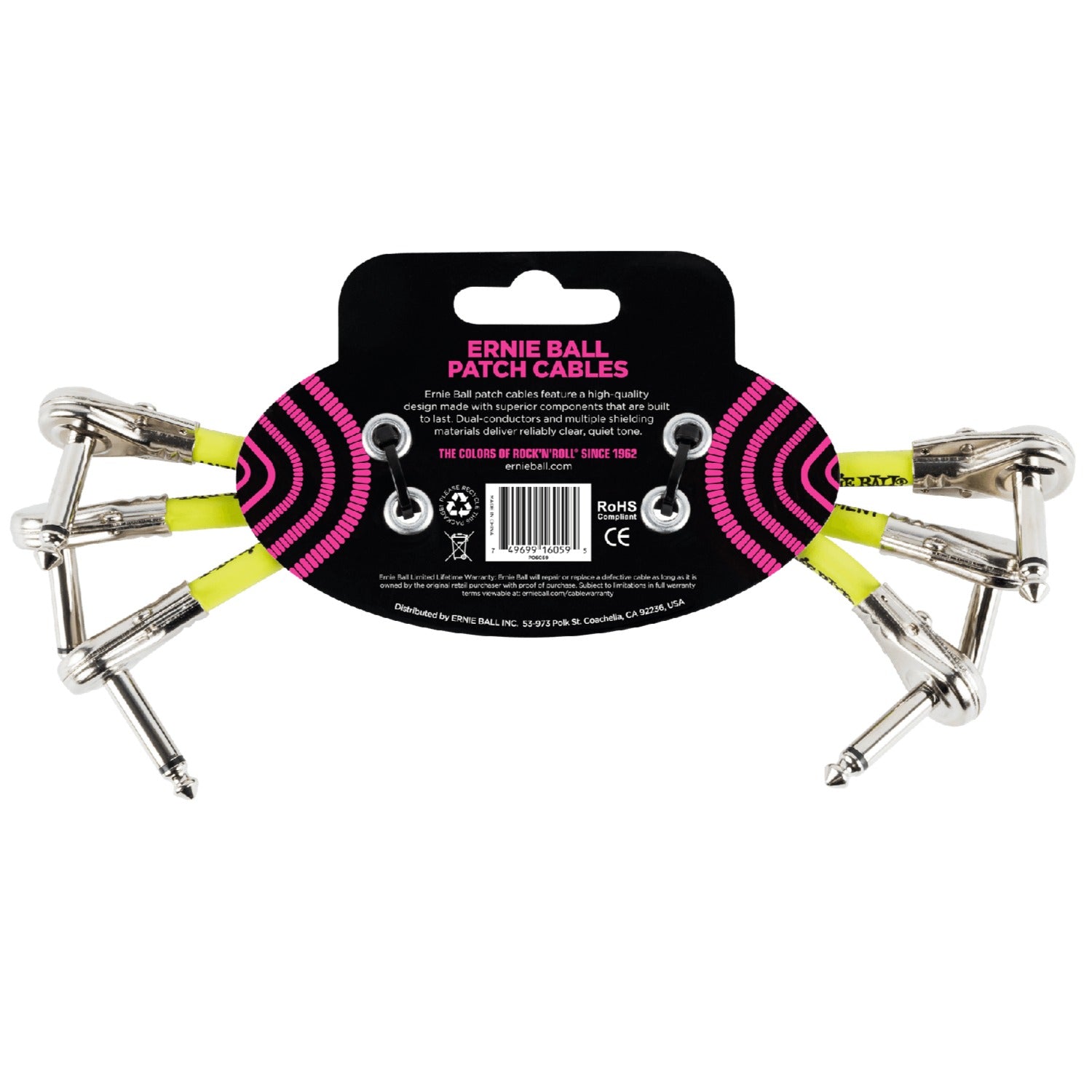 Ernie Ball Patch Cables Ernie Ball 6 Inch Right Angle Patch Cable - 3 Pack