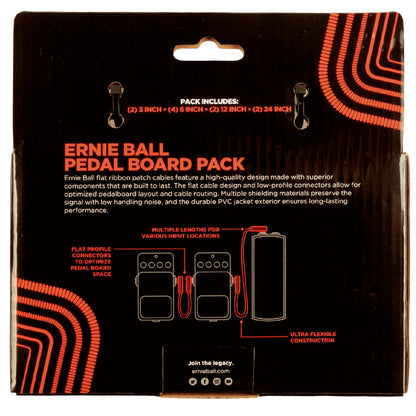 Ernie Ball Patch Cables Ernie Ball 6404 Flat Ribbon Pedalboard Multi Pack Patch Cables - Red