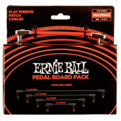 Ernie Ball Patch Cables Ernie Ball 6404 Flat Ribbon Pedalboard Multi Pack Patch Cables - Red