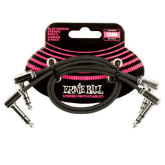 Ernie Ball Patch Cables Ernie Ball 6405 12" Flat Ribbon Stereo Patch Cable - Black - Pack of 2