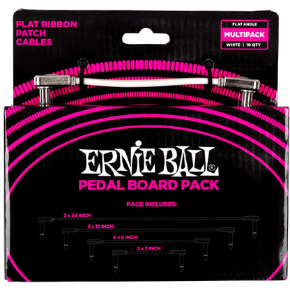 Ernie Ball Patch Cables Ernie Ball Flat Ribbon Multipack Patch Cable - White