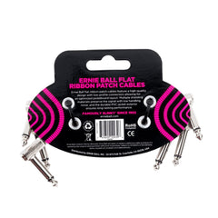 Ernie Ball Patch Cables Ernie Ball Flat Ribbon Patch Cable - White  Pack of 3