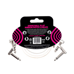 Ernie Ball Patch Cables Ernie Ball Flat Ribbon Patch Cable - White  Pack of 3