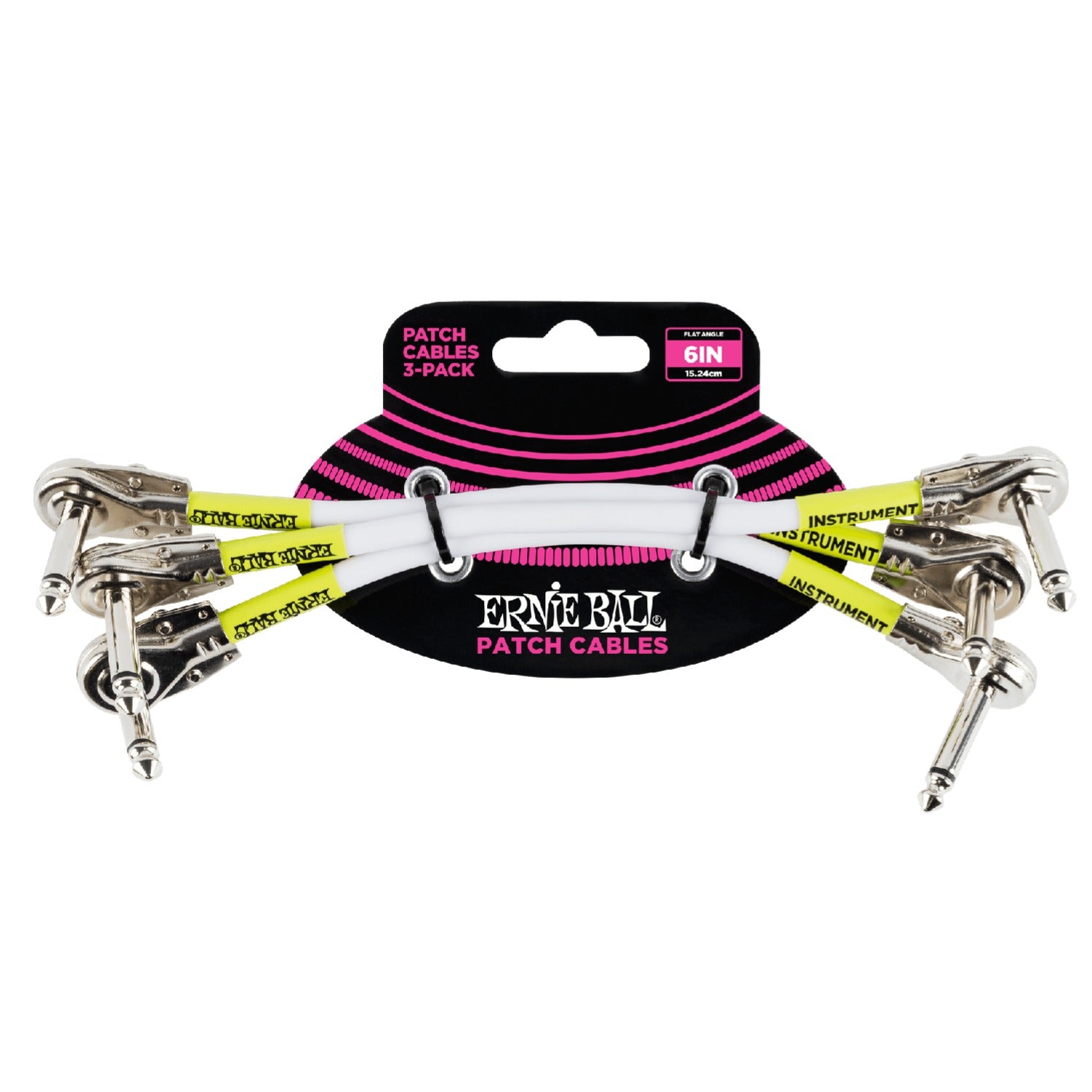 Ernie Ball Patch Cables White Ernie Ball 6 Inch Right Angle Patch Cable - 3 Pack