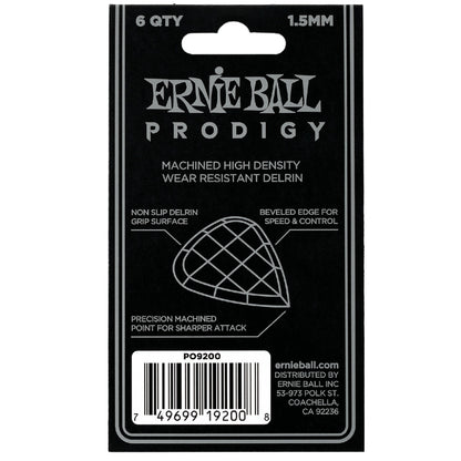 Ernie Ball Picks Ernie Ball 9200 Mini Prodigy Guitar Picks - Pack of 6 - 1.5mm Black