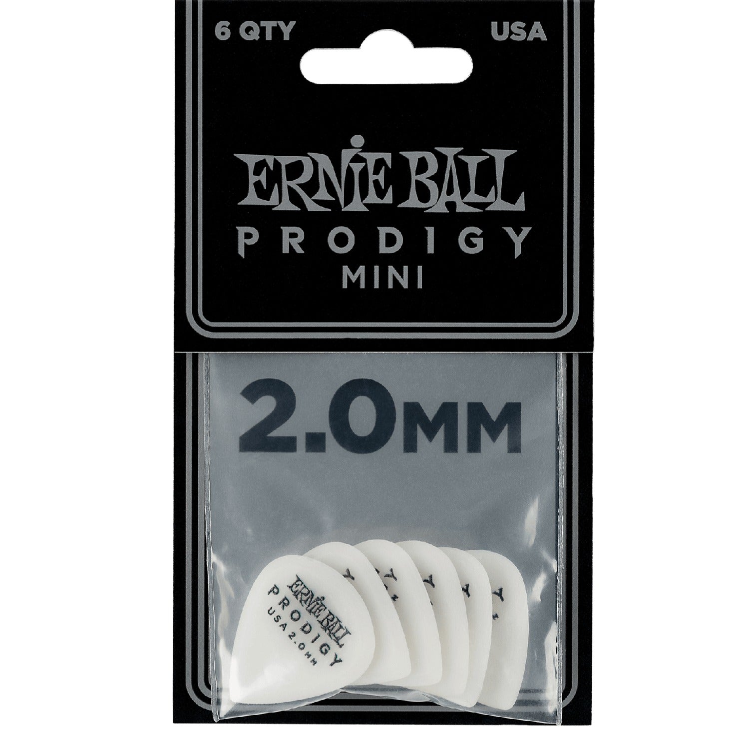 Ernie Ball Picks Ernie Ball 9203 Mini Prodigy Guitar Picks - Pack of 6 - 2.0mm White
