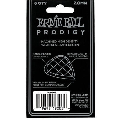 Ernie Ball Picks Ernie Ball 9203 Mini Prodigy Guitar Picks - Pack of 6 - 2.0mm White