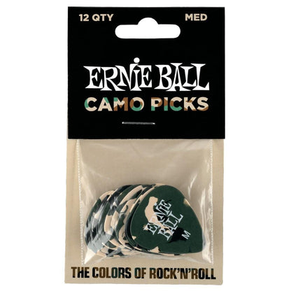 ernie ball picks ernie ball camouflage cellulose guitar picks - pack of 12    