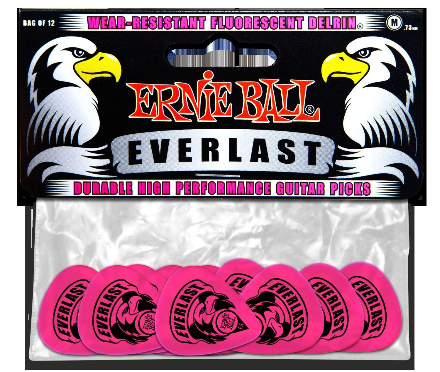 ernie ball picks ernie ball delrin everlast picks 12 pack (medium)