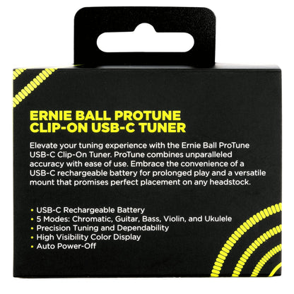 Ernie Ball Tuners Ernie Ball ProTune USB-C Rechargeable Clip-on Tuner