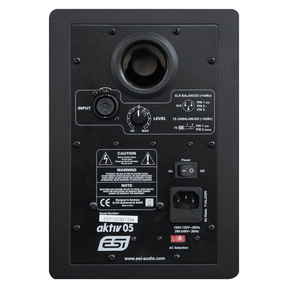 esi monitor speakers black esi aktiv 05 5" studio reference monitor - single   