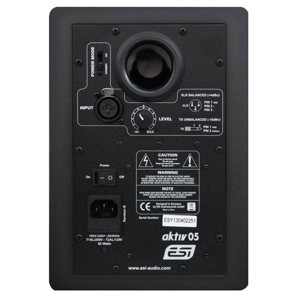 esi monitor speakers black esi aktiv 05 5" studio reference monitor - single   