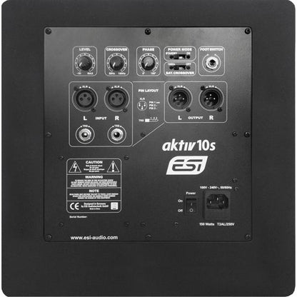 esi subwoofers esi aktiv 10s powered studio monitoring subwoofer