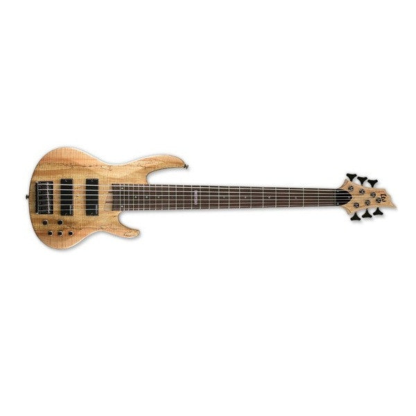 esp bass guitars esp ltd b-206 bass guitar - 6-string, spalted maple, natural