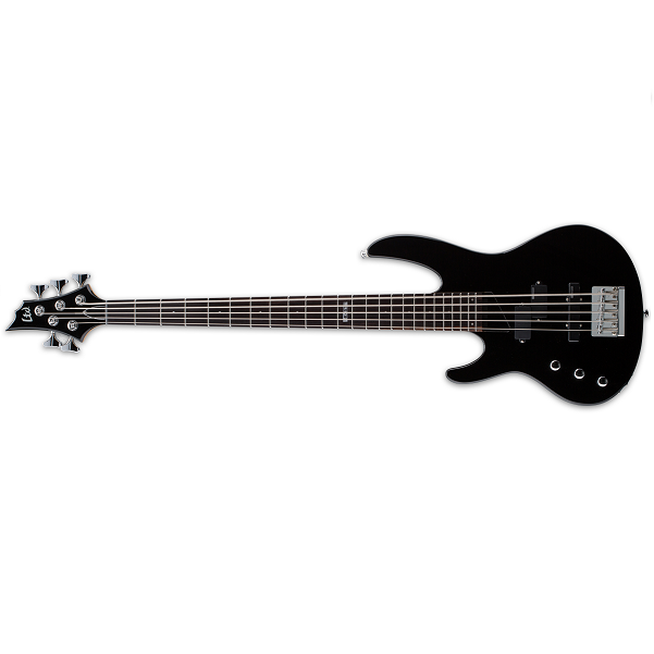 esp bass guitars esp ltd b-55 bass guitar - left handed, 5 string, black
