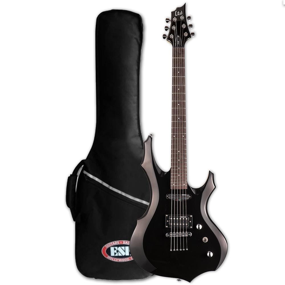 esp electric guitars black esp ltd f series f-10 6 string electric guitar - rosewood fretboard   